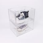 صناديق تخزين الأحذية البلاستيكية الشفافة القابلة للتكديس نوع درج الأكريليك